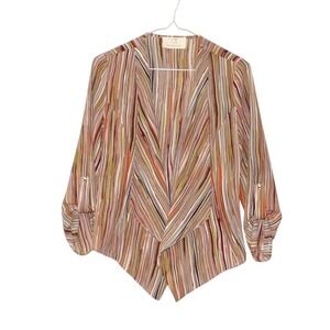 Hyped Unicorn Abstract Stripe Wrap Blouse Top Long Sleeve Size Medium